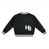 HIGH SOCIETY V-Neck Contrast Collar Boxy Sweatshirt