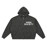 High Society Leopard Print Full Zip Hoodie