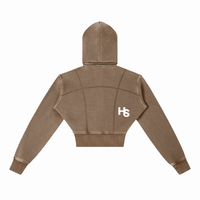 HIGH SOCIETY Vintage Washed Cropped Fleece Hoodie