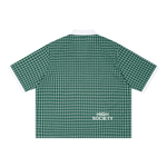 Boxy Plaid Color Block Polo Shirt
