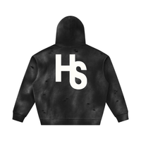 Unisex Sunfade Frayed Fleece Hoodie