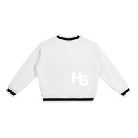 HIGH SOCIETY V-Neck Contrast Collar Boxy Sweatshirt