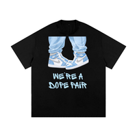 "WE'RE A DOPE PAIR" BABY BLUE AND WHITE JORDAN 1Heavyweight Loose Fit T-Shirt