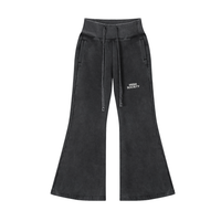 HIGH SOCIETY Vintage Washed Flared Fleece Pants
