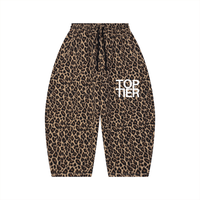 Unisex Leopard Barrel Leg Sweatpants