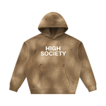 Unisex Sunfade Frayed Fleece Hoodie
