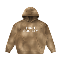 Unisex Sunfade Frayed Fleece Hoodie