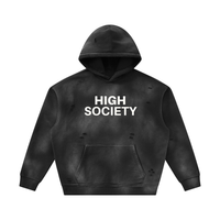 Unisex Sunfade Frayed Fleece Hoodie
