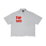 TOP TIER Plaid Boxy Shirt
