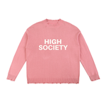 HIGH SOCIETY Vintage Washed Hand-Frayed Sweater