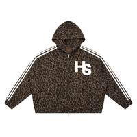 Unisex Leopard Full Zip Hoodie