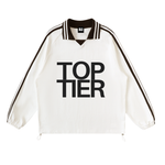 TOP TIER Lapel Collar Sweatshirt