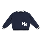 HIGH SOCIETY V-Neck Contrast Collar Boxy Sweatshirt