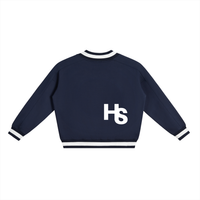 HIGH SOCIETY V-Neck Contrast Collar Boxy Sweatshirt