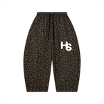 Unisex Leopard Barrel Leg Sweatpants