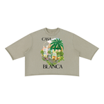 CASA BLANCA Raw Hem Boxy T-Shirt