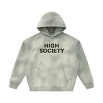 High Society  Sunfade Frayed Fleece Hoodie