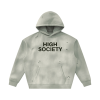 High Society  Sunfade Frayed Fleece Hoodie
