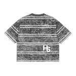 HIGH SOCIETY Snow Washed Striped Boxy T-Shirt
