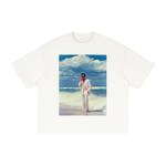 TALKS ON THE BEACH Textured Waffle Washed Boxy T-Shirt