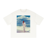 TALKS ON THE BEACH Textured Waffle Washed Boxy T-Shirt