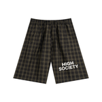 High Society Plaid Wide Leg Shorts