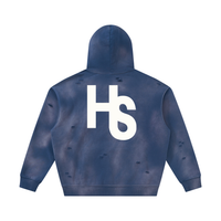 Unisex Sunfade Frayed Fleece Hoodie