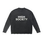 HIGH SOCIETY Vintage Washed Hand-Frayed Sweater