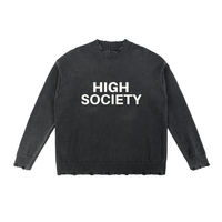 HIGH SOCIETY Vintage Washed Hand-Frayed Sweater