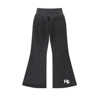 HIGH SOCIETY Vintage Washed Flared Fleece Pants