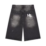 HIGH SOCIETY Wide Leg Denim Shorts