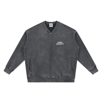 HIGH SOCIETY  Washed Fleece Baseball Jacket