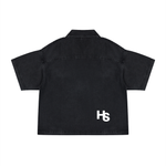 HIGH SOCIETY  Vintage Wash Boxy Quarter-Zip Denim Shirt