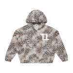 TOP TIER  Vintage Wash Leopard Full Zip Hoodie