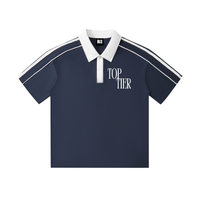 Contrast Collar Short-Sleeve Polo Shirt