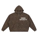 High Society Leopard Print Full Zip Hoodie