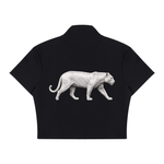 Women's Panther Cropped Full Zip T-Shirt