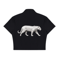 Women's Panther Cropped Full Zip T-Shirt