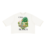CASA BLANCA Raw Hem Boxy T-Shirt