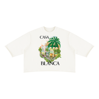 CASA BLANCA Raw Hem Boxy T-Shirt