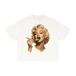DIAMONDS FOR BREAKFAST Textured Waffle Washed Boxy T-Shirt
