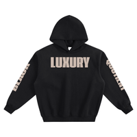 BLQ BLACK/TAN Fleeced Boxy Hoodie