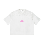 HIGH SOCIETY  Lace Paneling V-Neck T-Shirt