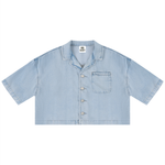 HIGH SOCIETY Women's Vintage Wash Boxy Cropped Shirt