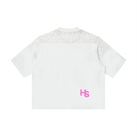 HIGH SOCIETY  Lace Paneling V-Neck T-Shirt