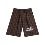 High Society Plaid Wide Leg Shorts