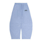 Vertical Stripe Drawstring Barrel Pants