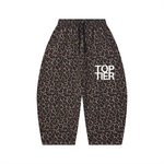 Unisex Leopard Barrel Leg Sweatpants