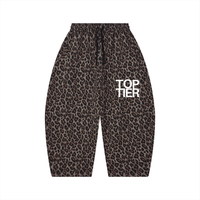 Unisex Leopard Barrel Leg Sweatpants