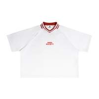 Contrast Lapel Collar Boxy T-Shirt